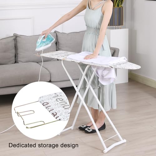 Full Size Foldable Ironing Board with Adjustable Height and Iron Rest