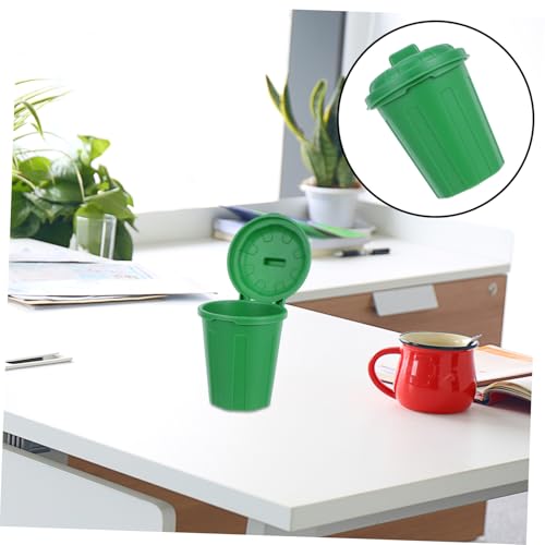 BESPORTBLE 10pc Green Mini Trash Can with Lid Desktop Organizer
