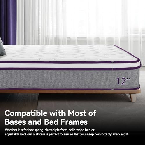 OOTDAY 12 Inch Hybrid Mattress with Cooling Memory Foam and Pocket Spring