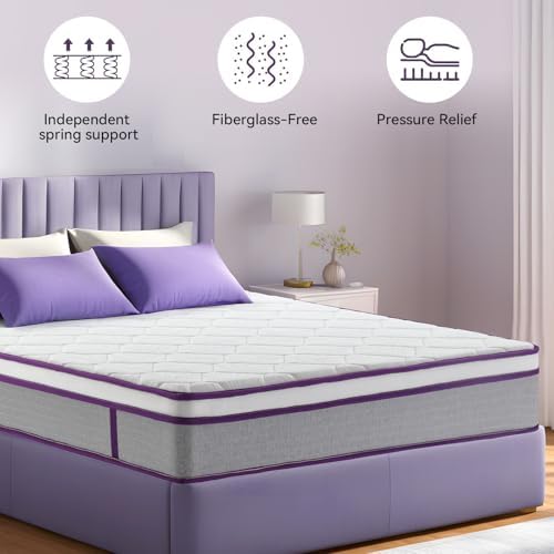 OOTDAY 12 Inch Hybrid Mattress with Cooling Memory Foam and Pocket Spring