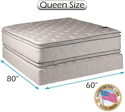DS Solutions USA Gentle Plush Queen Mattress Set with PillowTop and Eurotop Design