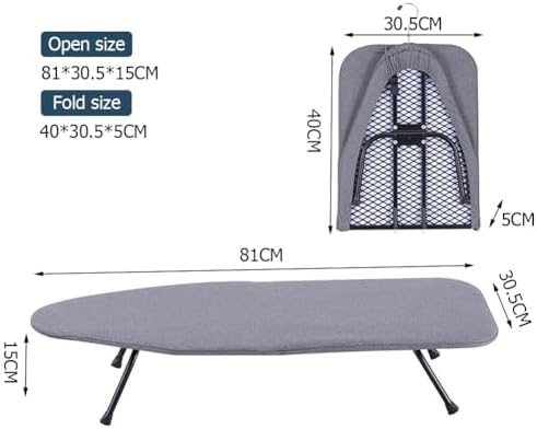 Small Foldable Ironing Board with Heat Resistant Cover