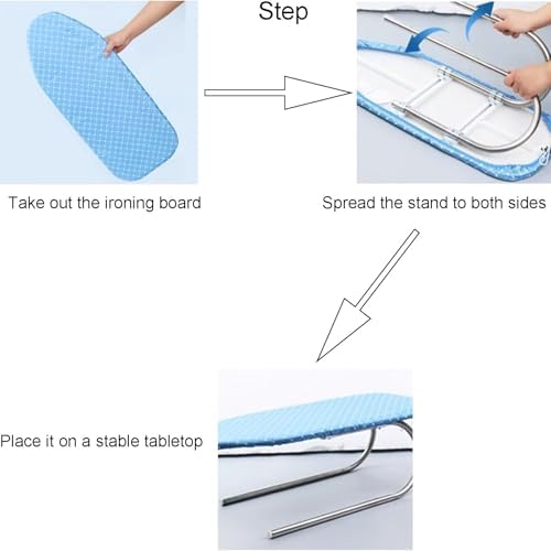 Sturdy Tabletop Ironing Board with Foldable Steel Legs