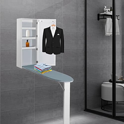 Wall Mounted Ironing Board with Storage Cabinet