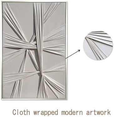 Beige 3D Fabric Abstract Wall Art 315x47 Inches