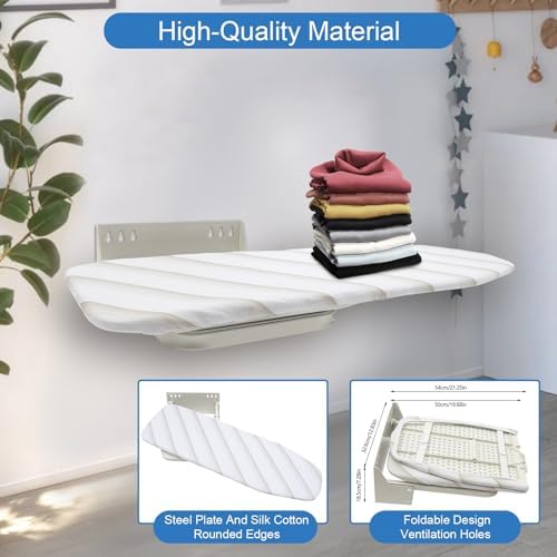 RustyVioum Wall Mounted Ironing Board with Swivel and Retractable Design