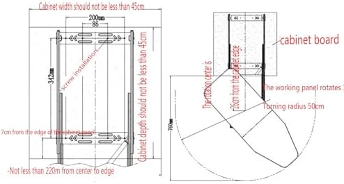 YOtat Ironing Board 80x40cm Foldable Cabinet Hidden Support Rotatable