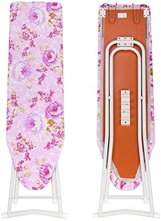 Adjustable Height Ironing Board with Iron Rest and Flower Design