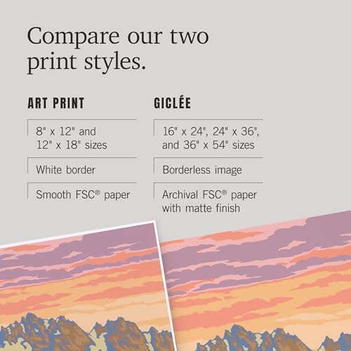 Lantern Press 12x18 Inch Art Print Big Sky Montana Spring Flowers