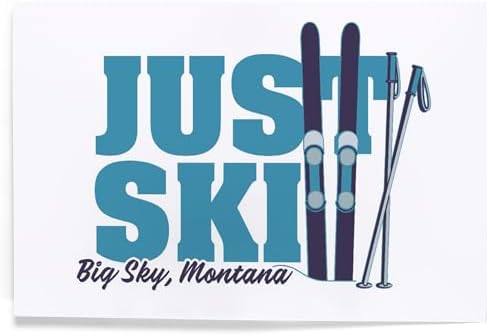 Lantern Press 8x12 Art Print Big Sky Montana Ski