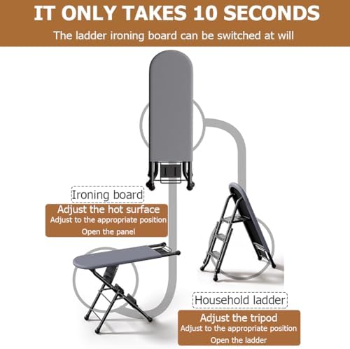Multifunctional Ironing Board with Iron Rack