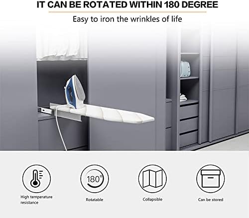 DHBREK Foldable Wall-Mounted Ironing Board for Space Saving