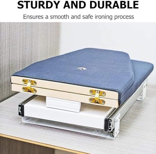 Foldable Rotated Ironing Board with Heat-Resistant Cover Blue