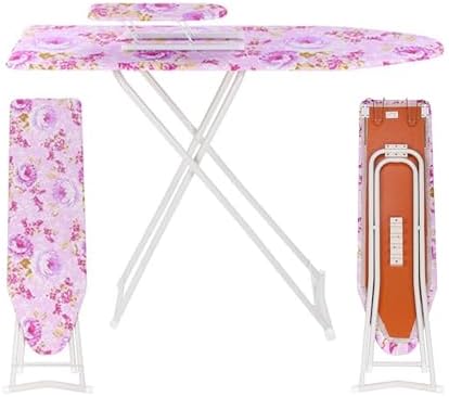 Foldable Ironing Board with Adjustable Height and Safety Iron Rest Purple
