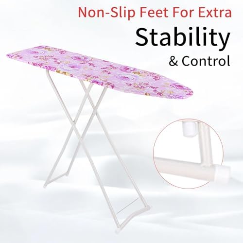 Folding Ironing Board with Adjustable Height and Iron Rest