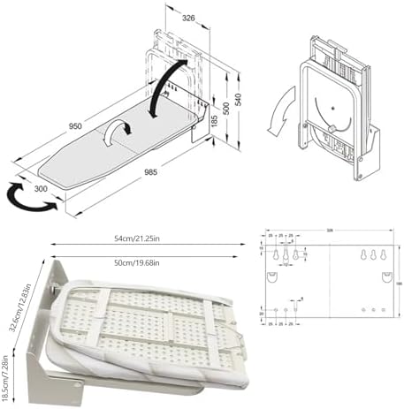 Wall-Mounted Ironing Board with Cover 387 x 118