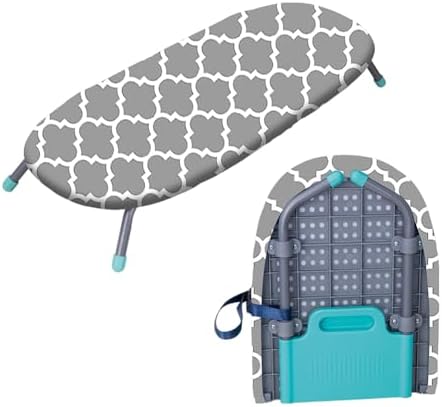 Foldable Ironing Board Set with Heat Resistant Cover and Iron Holder