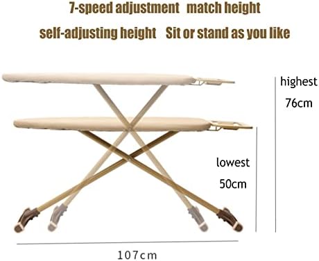 Golden Frame Ironing Board with T-Leg and Adjustable Height