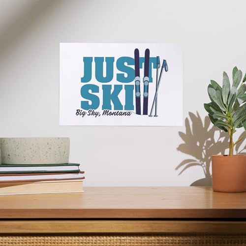 Lantern Press 8x12 Art Print Big Sky Montana Ski