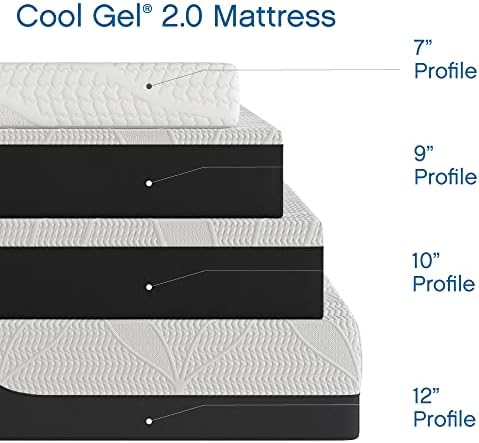 Cool Gel Memory Foam Mattress California King with 2 Pillows