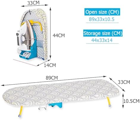Space-saving Folding Ironing Board with Iron Stand
