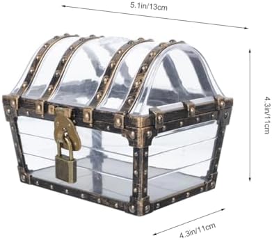 Pirate Treasure Chest Toy Box with Lock and Key for Kids