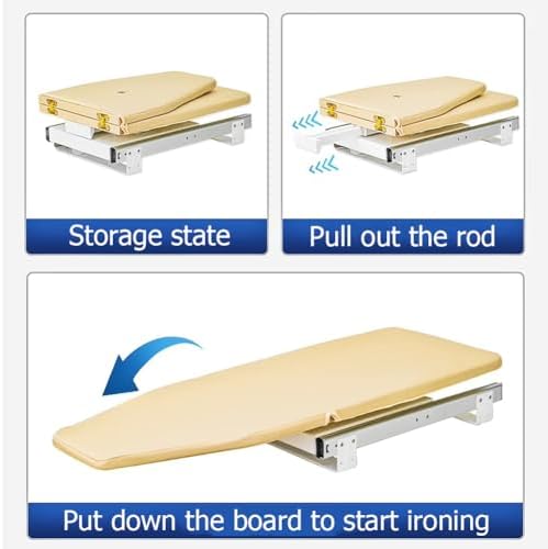 Foldable Rotated Ironing Board with Heat-Resistant Cover Blue