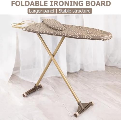 Adjustable Height Ironing Board with Cover and Steam Iron Rest