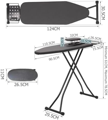 Adjustable Height Ironing Board with Heat Resistant Cover