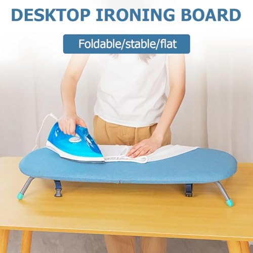 Foldable Ironing Board Set with Heat Resistant Cover and Iron Holder