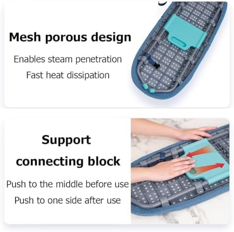 Foldable Ironing Board Set with Heat Resistant Cover and Iron Holder
