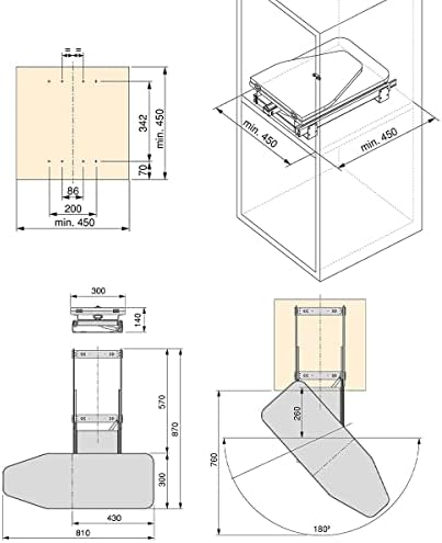 Emuca Foldable Ironing Board with Storage Cover