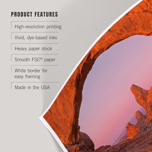 Lantern Press 8x12 Art Print Arches National Park Utah Pink Sky
