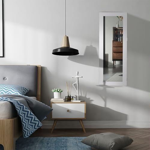 Wall-Mounted Ironing Board Cabinet with Mirror