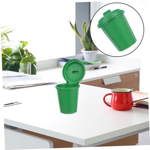 VICASKY 10Pcs Mini Trash Can with Lid Green