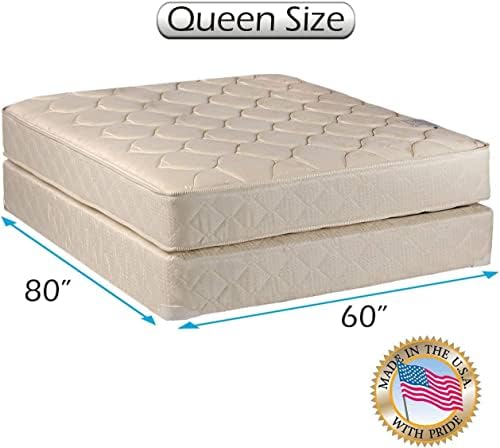 DS Solutions USA Comfort Classic Queen Mattress Set with Bed Frame Included