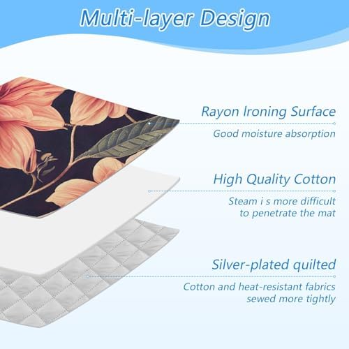 GAIGEO Beautiful Flower Leaves Portable Ironing Mat