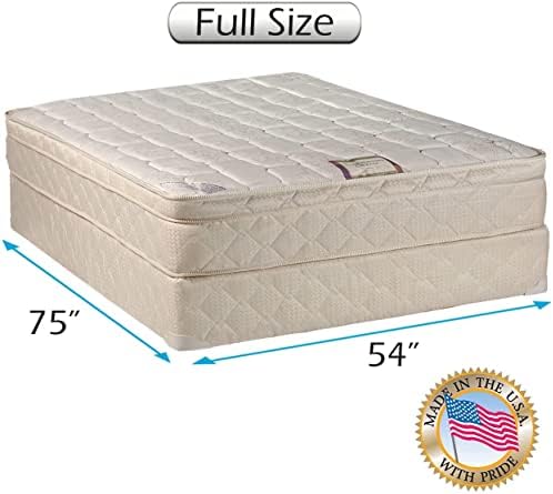 Dream Solutions USA Dreamy Collection Full Mattress Set with Pillowtop and Box Spring