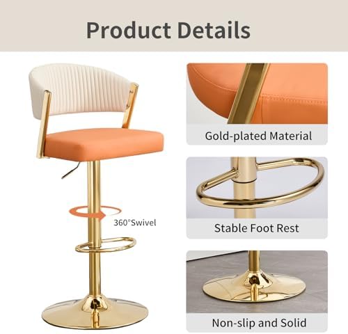 VipDesk Bar Stools Set of 2 Adjustable Swivel Counter Height