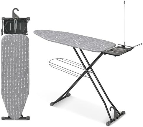 APEXCHASER Heavy Duty Ironing Board with Iron Rest and Clothes Rack