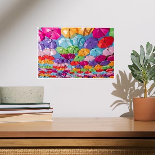 Lantern Press 8x12 Art Print of Colorful Umbrellas