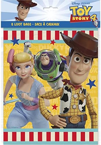 Unique Disney Toy Story 4 Plastic Loot Bags 8 Pcs