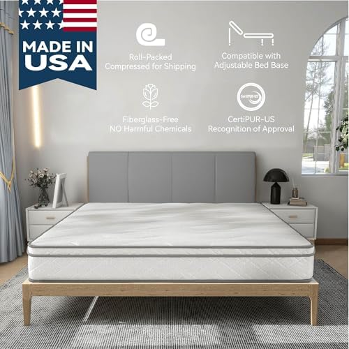 FLEXISPOT 12 Inch Hybrid Mattress In A Box with Gel Memory Foam