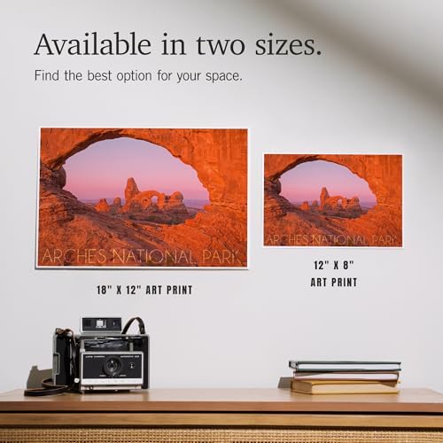 Lantern Press 8x12 Art Print Arches National Park Utah Pink Sky