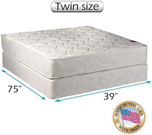 Dream Solutions USA Legacy Twin Mattress and Box Spring Set - Fully Assembled