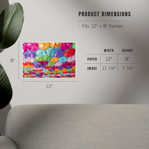 Lantern Press 8x12 Art Print of Colorful Umbrellas