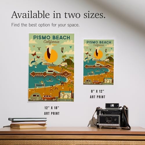 Lantern Press 8x12 Art Print Pismo Beach Blue Sky