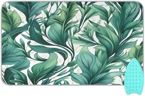 GAIGEO Green Leaves Folding Ironing Mat Portable Ironing Board Alternative