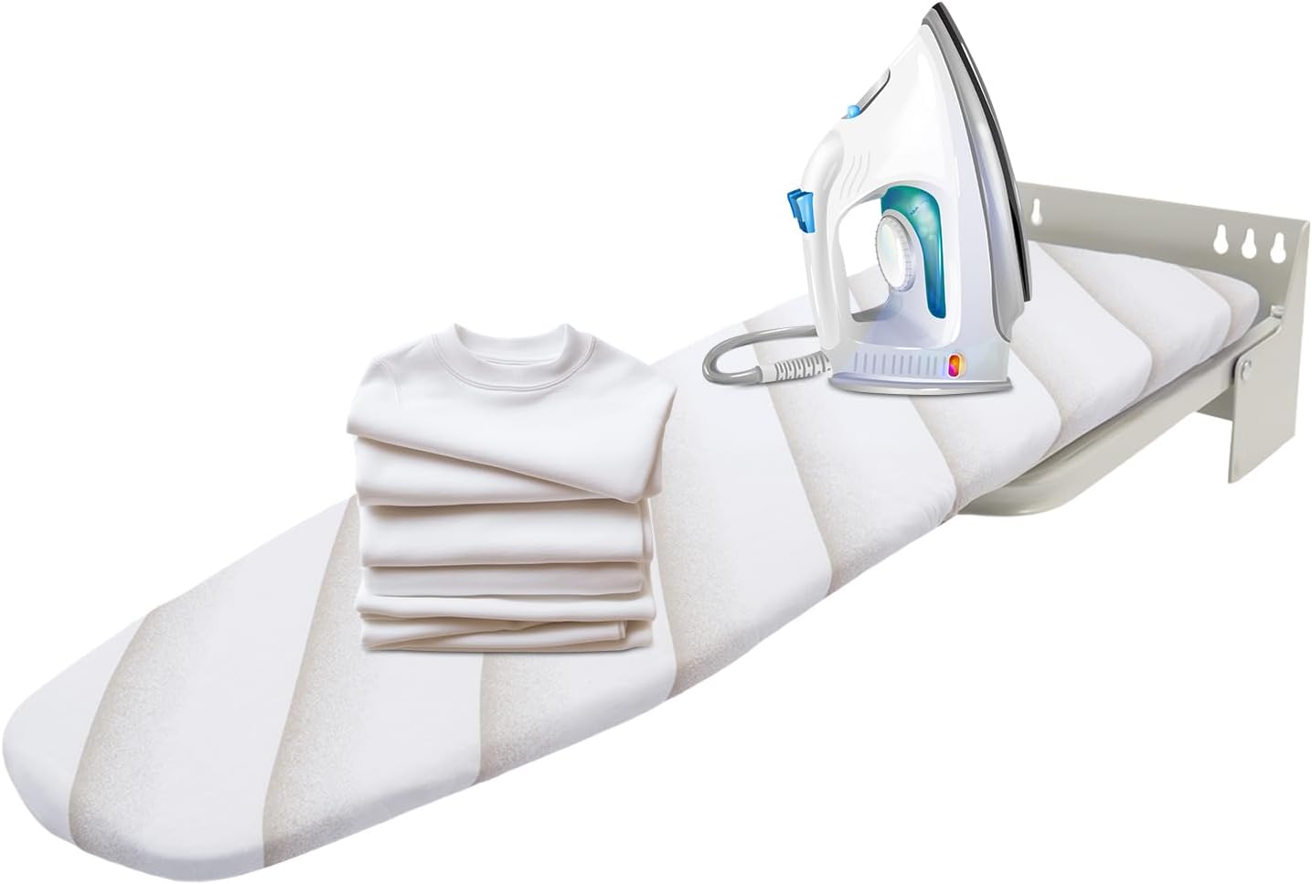 RustyVioum Wall Mounted Ironing Board with Swivel and Retractable Design
