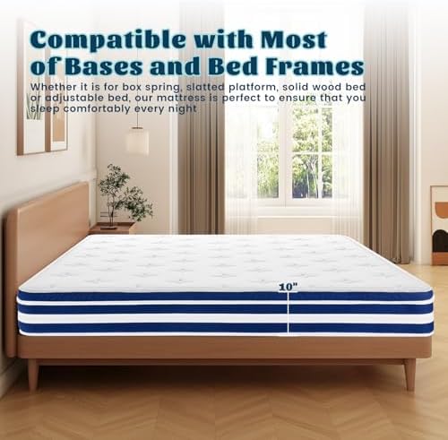OOTDAY 10 Inch Medium Firm Full Mattress in a Box